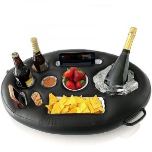 Plateau de bar de glace gonflable de l'eau de pvc sur l'eau boisson gonflable tasse porte - gobelet de boisson de partie, 71x50cm,de Debuns