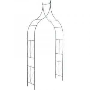 Décoshop26 - Arche à rosiers support pour plantes grimpantes décoration jardin 215x37 cm en métal vert 100003860