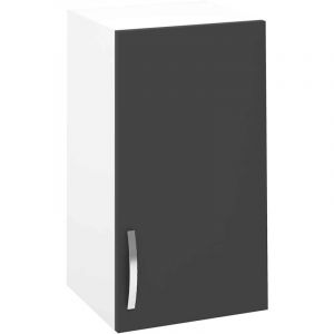 Pegane - Meuble haut de cuisine avec 1 porte coloris gris - Hauteur 70 x Longueur 40 x profondeur 33 cm