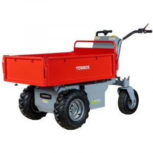 Mini dumper &eacute;lectrique 500kg 196L plateau basculant hydraulique cloison amovible batterie 48V / 32Ah Torros MEP502H
