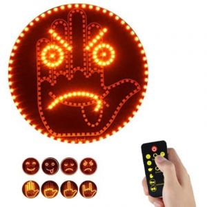 Lampe de voiture avec commande gestuelle, 14 modes d'éclairage (pouce), lampe visage souriant, éclairage LED pour lunette arrière.