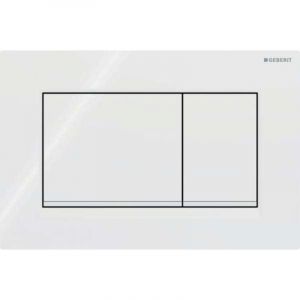 Plaque de commande carr&eacute;e Geberit Sigma20 (anciennement Sigma30) pour double chasse d'eau : blanc, blanc mat (115.883.11.1)