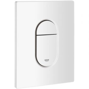 Plaque de commande de chasse d'eau Grohe 38844SH0 Arena Cosmopolitan, double chasse, blanche