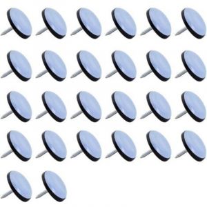 Patins en T&eacute;flon, 26 Pi&egrave;ces Patin Glisseur en Teflon &Oslash; 22 mm Patins de Meubles en T&eacute;flon, Patins de Meubles Professionnels Patin Glisseur avec Clous,