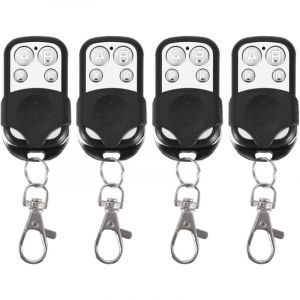 Choyclit - Télécommande 433MHz pour portail, télécommande porte-clés, 4 pièces 4 boutons clonage universel télécommande sans fil porte-clés 433 MHz