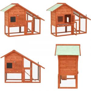 Vidaxl - Clapier 140x63x120 cm Bois de sapin massif - Clapier Lapin - Cage Lapin - Habitat Lapin - Animal Domestique - Accessoires Animaux - Home &