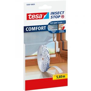 Tesa - Insect Stop Moustiquaire comfort Rouleau de rechange Velcro - Moustiquaire Velcro pour fixation sans per&ccedil;age sur la fen&ecirc;tre - 1 rouleau de 560