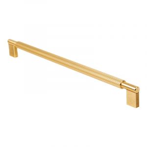 Poign&eacute;e de meuble arpa - D&eacute;cor : Dor&eacute; fonc&eacute; bross&eacute; - Longueur : 214 mm - Entraxe : 192 mm - vokil