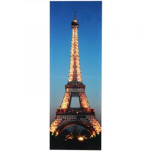 Toile de décoration murale LED tableau illuminé avec minuterie 100x35cm, motif Tour Eiffel