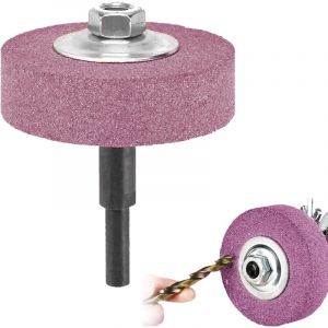75 mm OD 10 mm ID rouge clairAdaptateur de meule et meule pour perceuse, t&ecirc;te de meulage en m&eacute;tal, conversion de perceuse &eacute;lectrique en meuleuse