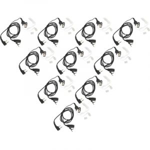vhbw 10x Oreillette compatible avec Alan Midland M24, LXT-435, M99, M48, LXT-410, Ocean radio talkie-walkie, c&acirc;ble acoustique transparent