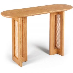 Console Design Cannage "Boh&egrave;me" 120cm Ch&ecirc;ne Clair
