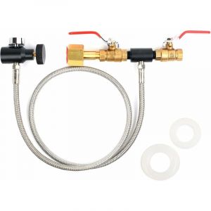 S-giant - W21.8 CO2 Tuyau d'adaptateur de recharge pour cylindre de CO2 Kit de connexion Soda Stream Maker (avec tuyau de 36' et manomètre à double