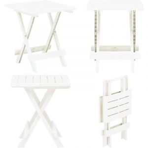 Vidaxl - Table pliable de jardin blanc 45x43x50 cm plastique - Table De Jardin Pliante - Table De Jardin Blanche - Mobilier De Jardin - Table Bistrot