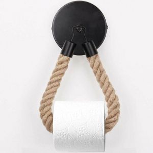 KZQ Porte-Papier Toilette,Porte-Serviette en Corde de Chanvre pour Salle de Bain et Cuisine Porte-Papier Salle de Bain Support de Rouleau de
