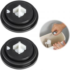2 Pi&egrave;ces Joint Chasse d&rsquo;Eau WC, Membrane Durable, Compatible Flotteur/R&eacute;servoir, Entretien Syst&egrave;me (Noir)