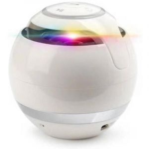 Mini Portable Wireless Bluetooth Speaker, Rechargeable Stereo Subwoofer Speaker with LED Light(White)1