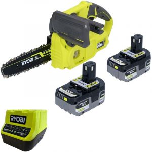 RYOBI RY18CS20A 18 V ONE+ tron&ccedil;onneuse &agrave; cha&icirc;ne sans fil 20 cm Compact + 2x batterie 5,0 Ah + chargeur