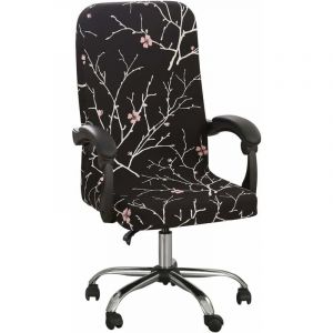 Housse de Chaise de Bureau Universelle Extensible Microfibre Lavable Couverture de Chaise Bureau Imprimé Housses de Fauteuil Extensibles Confortable