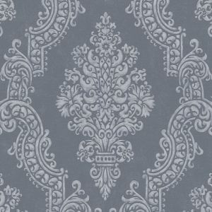 Papier peint baroque Profhome 397657 papier peint intissé texturé avec des ornements satiné anthracite gris 5,33 m2