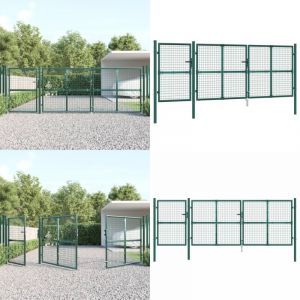 Vidaxl - Portal de jardin maille vert 400x175 cm acier galvanisé - Portail De Jardin - Porte De Jardin - Clôture - Porte Métallique - Porte