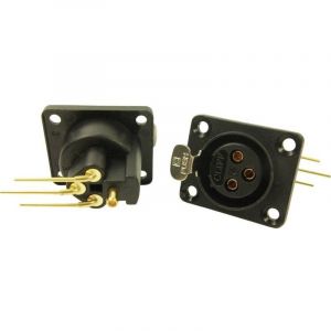 Xlr embase femelle, contacts coudés Cliff CP30082 Nombre de pôles: 3 noir 1 pc(s)