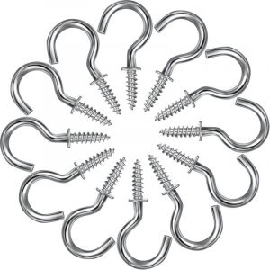 120 Pi&egrave;ces Crochets &agrave; Vis Crochet M&eacute;tal de Tasse Cintre avec Vis Crochet de Plafond Cintre de Tasse Armoire Crochet &agrave; Vis pour Suspension Tasse Cl&eacute;