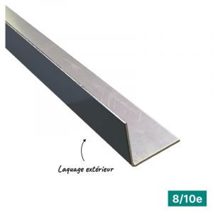 Aluhome &ndash; Corni&egrave;re en aluminium 2mL 40x40mm &ndash; &Eacute;paisseur 8/10&egrave;me &ndash; Laquage ext&eacute;rieur gris anthracite RAL7016 &ndash; Accessoire pour bardage - ECO 2 ML EN