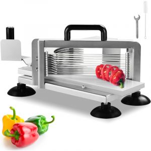 Mophorn - vevor Coupe-tomates Commerciale, Trancheuse a Tomates de 9,5 mm, Trancheur pour Tomates Robuste en Acier Inoxydable, avec Pieds