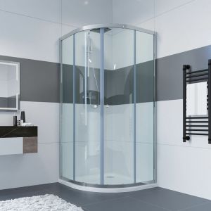 Cabine de douche quart de cercle douche ronde cloison de douche porte coulissante paroi de douche porte de douche 80x80x185cm avec receveur de douche