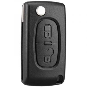 Choyclit - Accessoires portable pour voiture,(2 Boutons, CE0536) 2 Boutons Coque Clé Compatible CE0536 clé à Rabat Pliable pour Peugeot 207 307 308