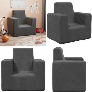 Vidaxl - Canap&eacute; pour enfants Anthracite Peluche douce - Canap&eacute; Enfant - Canap&eacute; B&eacute;b&eacute; - Fauteuil Enfant - Mobilier Enfant - D&eacute;coration Chambre Enfant