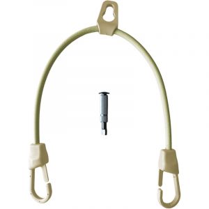 TECPLAST Pack 1 Sandow Piscine Ivoire 8 mm double crochets + 1 Piton douille escamotable 12mm - Pack Tendeur Piscine PAP1