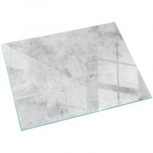 Plaque en verre tremp&eacute; de sol d&eacute;corative imprim&eacute;e premium sous chemin&eacute;e Texture b&eacute;ton brut 120x80 cm