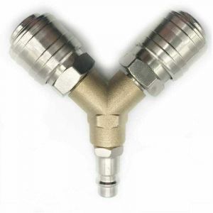 Raccord pour compresseur,Distributeur d'air Comprim&eacute;, Raccord dair Comprim&eacute; 1/4 Connecteur d'air Comprim&eacute; 3 voies &agrave; d&eacute;gagement rapide avec