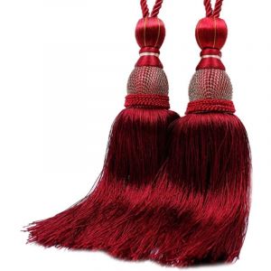 Lot de 2 pinces à rideaux de luxe pour décoration de maison, accessoires de suspension, ceinture, boule, sangle de rideau, boucle d'embrasse à pompon