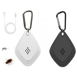 pi&egrave;ces (blanc + noir) r&eacute;pulsif anti-moustiques &agrave; ultrasons portable r&eacute;pulsif anti-moustiques &eacute;lectronique tueur de moustiques &eacute;lectronique chargement