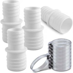 4Pcs Raccord pour Tuyau Piscine, Raccord de Tuyau avec Colliers de Serrage, 32 mm vers 38 mm Adaptateur Raccord Piscine, Adaptateur de Tuyau de