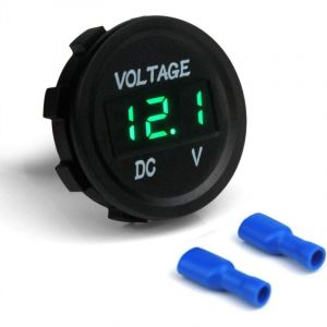 Ensoleille - Appareil de mesureVoltmètre à affichage numérique universel étanche voltmètre led pour camion auto moto dc 12V-24V (vert)