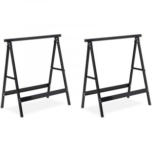 Lot de deux tréteaux en acier 100 kg noir