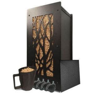 Meuble de rangement - Fabriqu&eacute; en France - Granul&eacute;s de bois - Acier - 30Kg - Vitre translucide