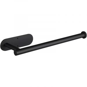Porte-essuie-tout - Noir, rouleaux d'essuie-tout - pour cuisine, papier en vrac - autocollant sous armoire, acier inoxydable - Lntyq