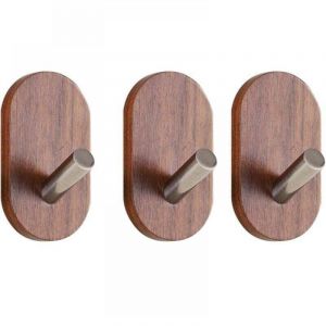 Lot de 3 pat&egrave;res en Bois, Porte-Manteau en Bois Naturel, Crochets de d&eacute;coration de Porte de Maison,Crochet Mural Multifonction pour Sacs &agrave; Manteaux,