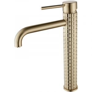 Robinet Salle Bain Or Bross&eacute; - Mitigeur Lavabo Haut Robinet Lavabo Dor&eacute; - Robinetterie Vasque &agrave; Poser en Laiton