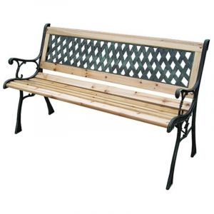 Banc En Bois / Fer Forgé - 123x53x74