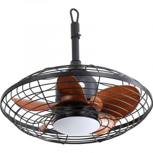 Ventilateur de plafond 50 cm avec éclairage led, 18 w, économie d'énergie, avec suspension et crochet, convient pour tonnelle et terrasse extérieure