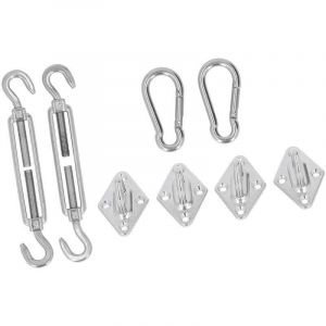 Tuserxln - Kit de Quincaillerie pour Voile D'ombrage, Kit de Fixation pour Auvent Pare-Soleil, Ensemble de Boucles D'installation pour Auvent
