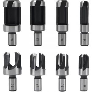 8 Pi&egrave;ces Fraise &Agrave; Bouchonner Bois, M&egrave;che &Agrave; Bouchon Bois 6 Mm/10 Mm/13 Mm/16 Mm, Acier Carbone Bois Plug Perceuse Pour Le Travail Du Bois, Forets &Agrave;