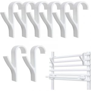 Lot de 8 Crochet pour Radiateurs, Porte serviette salle de bain, Radiateur S&egrave;che-serviettes, crochet porte serviette pour radiateur, crochet seche