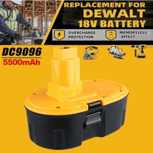 Batterie de rechange Ni-Mh Dc9096 pour Dewalt 18V 5.5Ah XRP DC725 DE9096 DE9503 DC9098 DE9039 DE9095 DW9095 DW9096 DVV9098